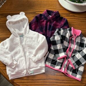Girls Carter's & Columbia toddler fleece jackets.